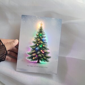 Personalised Light Up Christmas Card: LED Light Up Tree, Custom Luxury Holiday Greeting, Xmas keepsake gift