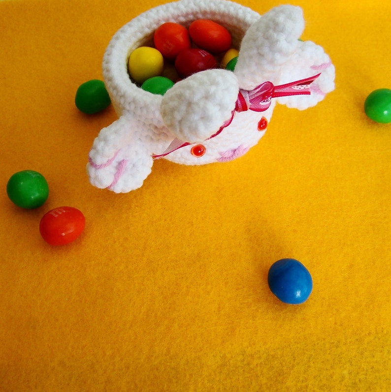 Easter Bunny Mug Amigurumi PDF Bunny and Eggs FREE pattern included image 3