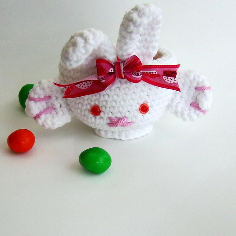 Easter Bunny Mug Amigurumi PDF Bunny and Eggs FREE pattern included image 2