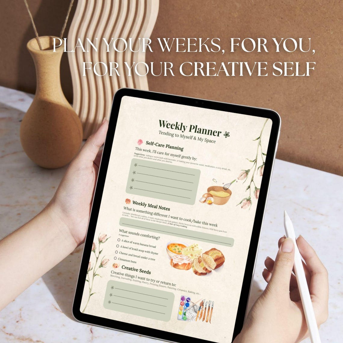 Cottagecore Printable Daily & Weekly Planner | Cozy Slow Living Journal ...