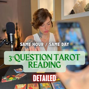 Same Hour 3-Question Tarot Reading, Love & Career Tarot, Psychic and Spiritual Insights