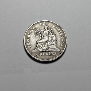 guatemala coin, coin 4 reales guatemala