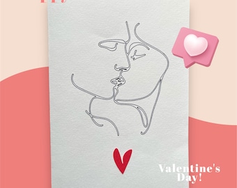 Carte de voeux Le Baiser, Saint Valentin, Amour, Love