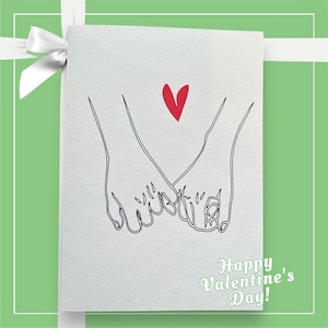 Valentine's Day greeting card, Hands in hand, Love