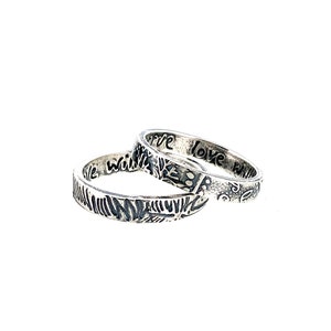 purity ring . true love will wait ring . vine paisley or feather engraved promise ring by peacesofindigo . ready to ship size 5 6 7 8 image 5
