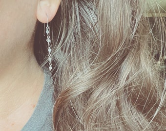 pretty herkimer diamond quartz dangle earrings by peaces of indigo
