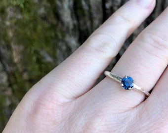 royal blue Australian sapphire engagement ring . simple bohemian twig engagement ring handmade by peacesofindigo . made to order 4 5 6 7 8 9