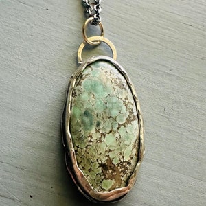 handmade green and grey starfox variscite pendant necklace by peacesofindigo