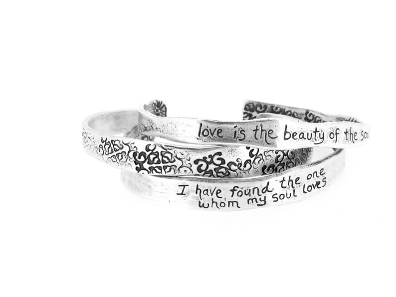 Handcrafted sterling silver Rumi out beyond ideas quote cuff . inspirational jewelry cuff bangle . valentine gift by peacesofindigo image 1