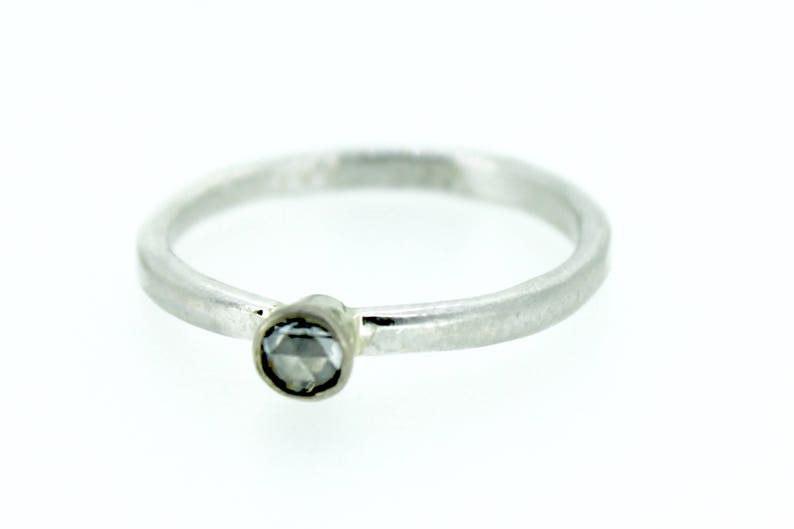 rose cut diamond engagement ring . unique engagement ring . bohemian diamond ring . small dainty engagement ring by peacesofindigo image 3