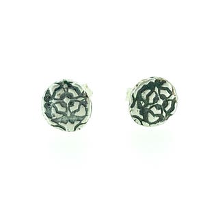 sterling silver stud post earrings . small sterling silver earrings . tiny flower tudor rose earrings . ready to ship image 5