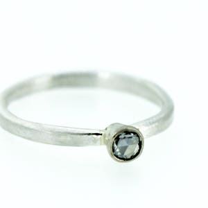 rose cut diamond engagement ring . unique engagement ring . bohemian diamond ring . small dainty engagement ring by peacesofindigo image 1