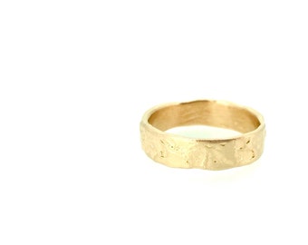 14k rose gold wedding ring . handcrafted rustic gold river rock wedding band . simple wedding band by peacesofindigo