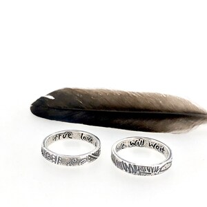 purity ring . true love will wait ring . vine paisley or feather engraved promise ring by peacesofindigo . ready to ship size 5 6 7 8 image 10