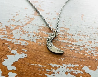 inspirational sterling silver crescent moon necklace by peacesofindigo