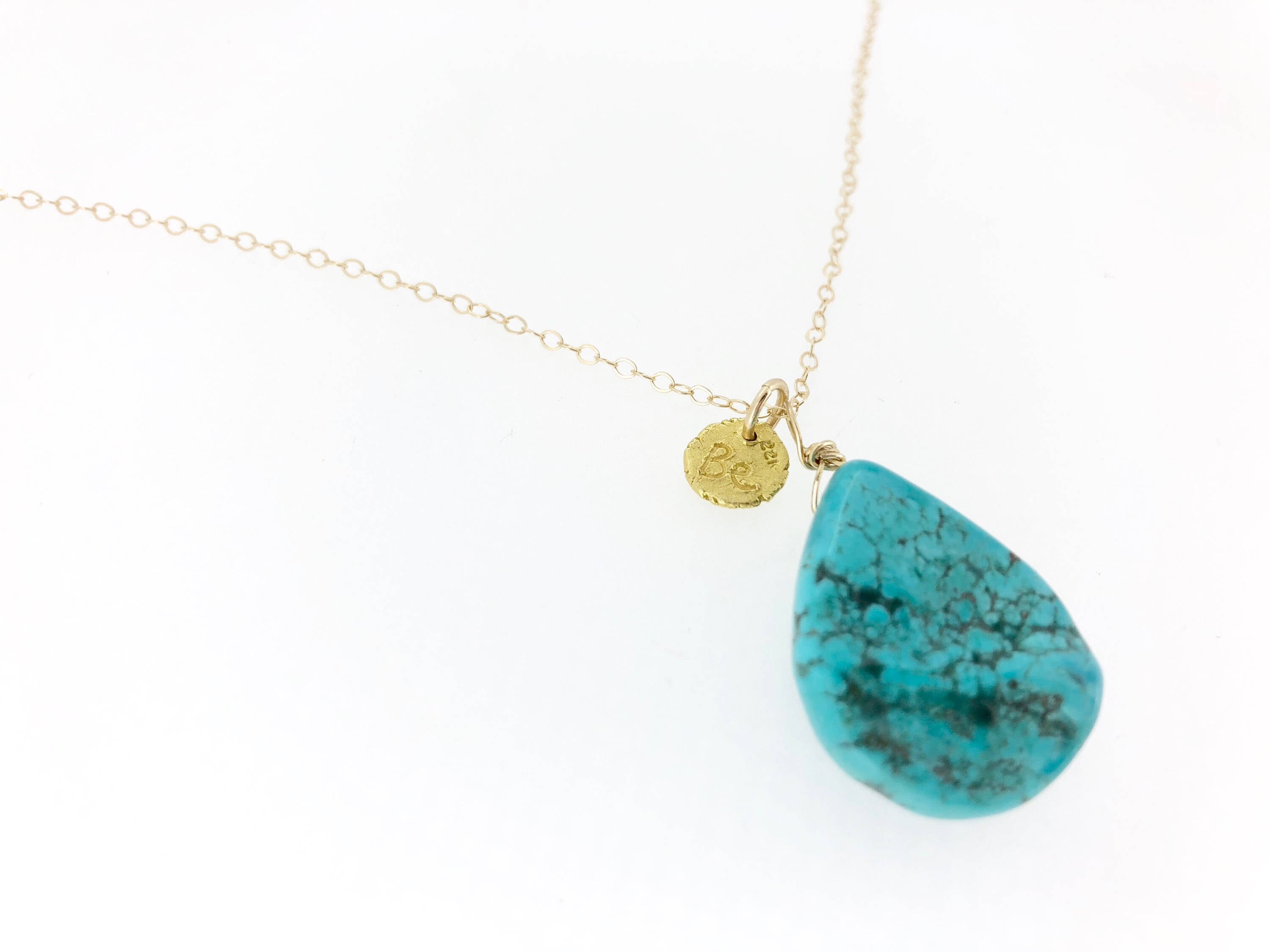 Sleeping Beauty turquoise necklace . bohemian necklace . 14k | Etsy