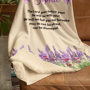 Christian-Inspired Velveteen Plush Blanket - Personalized Gift for Any Occasion, Super Soft Throw, Christmas Present, Custom Name