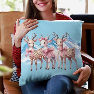 Christmas Square Pillow, Cute Astell Colors, Three Sizes, Beautiful Design, Ideal Gift for Any Occasion, Home Decor, Holiday Decoration,