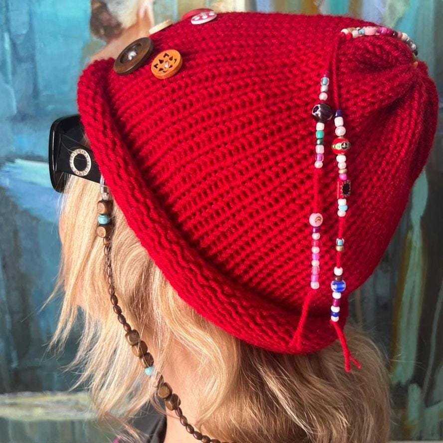 Hand Knit Beanie,Warm Caps,Multicolor Beanie, Boho Beanie,Cozy Chunky knit,Funky Beanie,Unisex Beanie,Fisherman Skull.