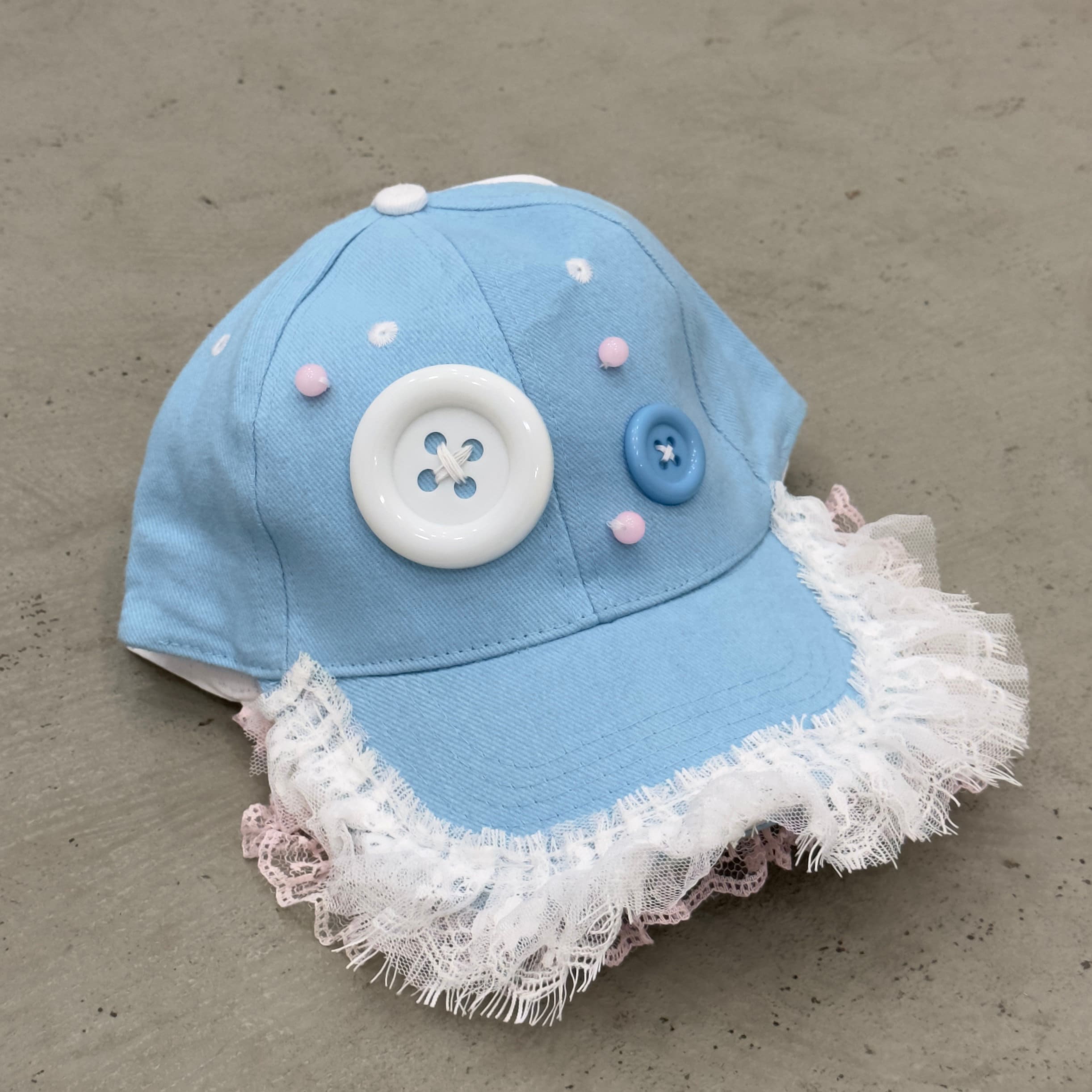 Blue Monogram Baseball Cap - Designer-Inspired Women\'s Hat Monogram 002 Hat - Blue – OUTW/THEOLD main image 4