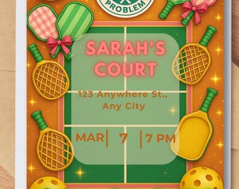 Pickleball Party Invitation | Editable Canva Template | Digital Download