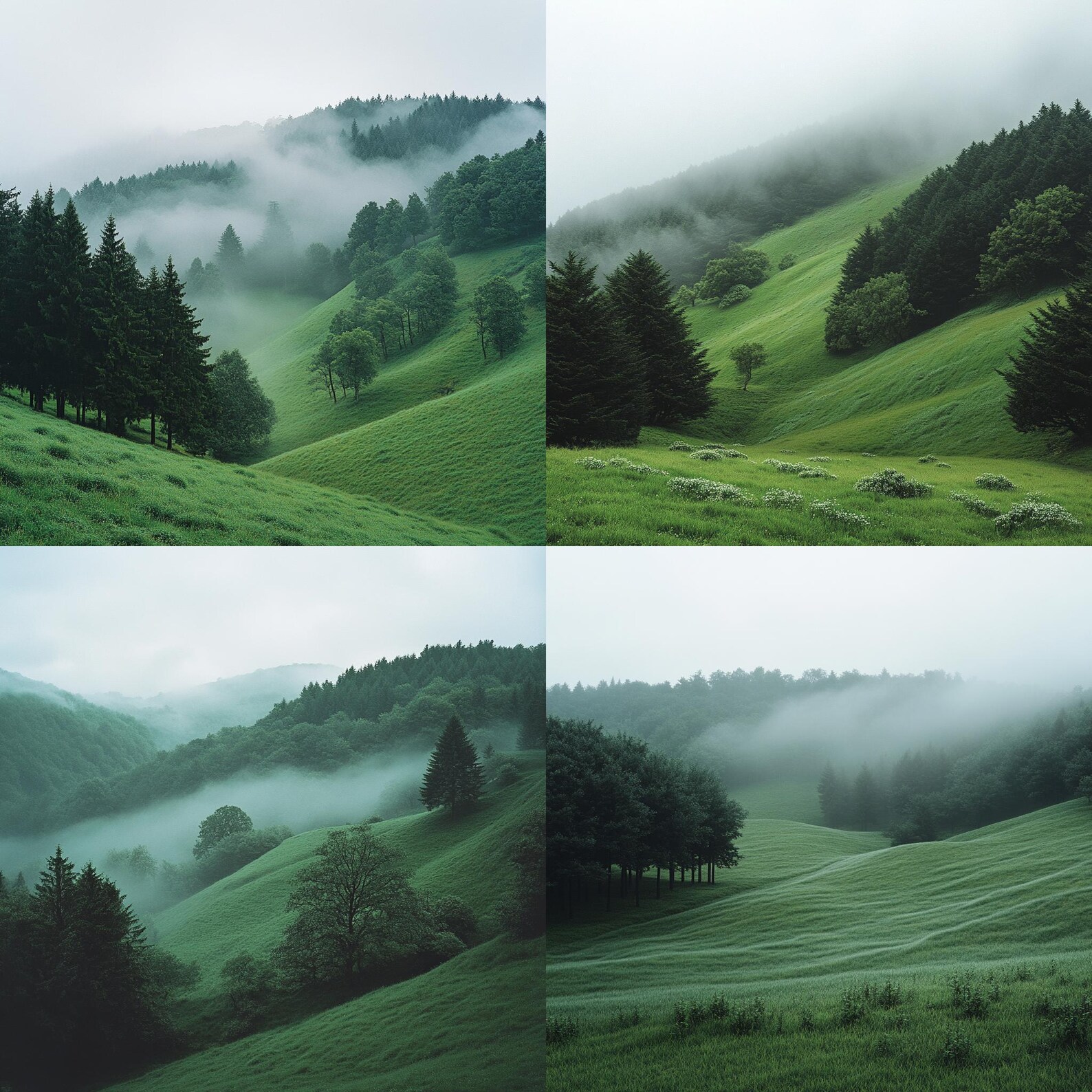 24 Scenic Landscape Clipart, Serene Misty Forest Clipart, Tranquil ...
