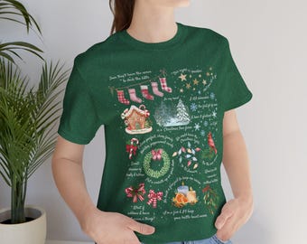 TS Fan Approved - TS - Holiday House - Christmas T-Shirt - Festive Collage of Holiday Lyrics