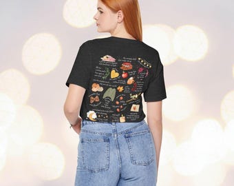 TS Fan - Lyric Collage FRONT and BACK - Cozy Fall Nostalgia Short-Sleeve T-Shirt - Folkmore Autumn