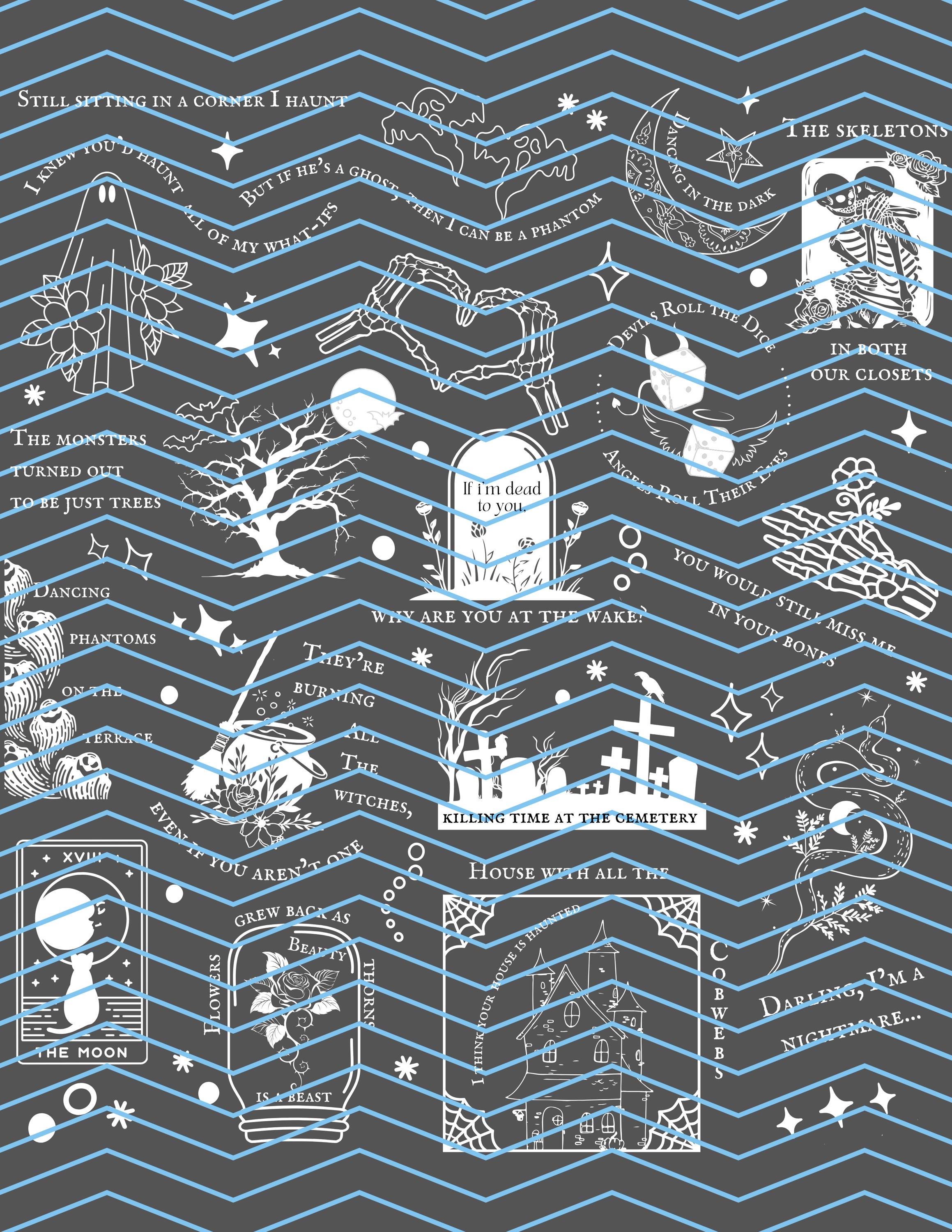 TS Fan Lyrics Spooky Halloween Collage Print - Digital JPG and PNG File