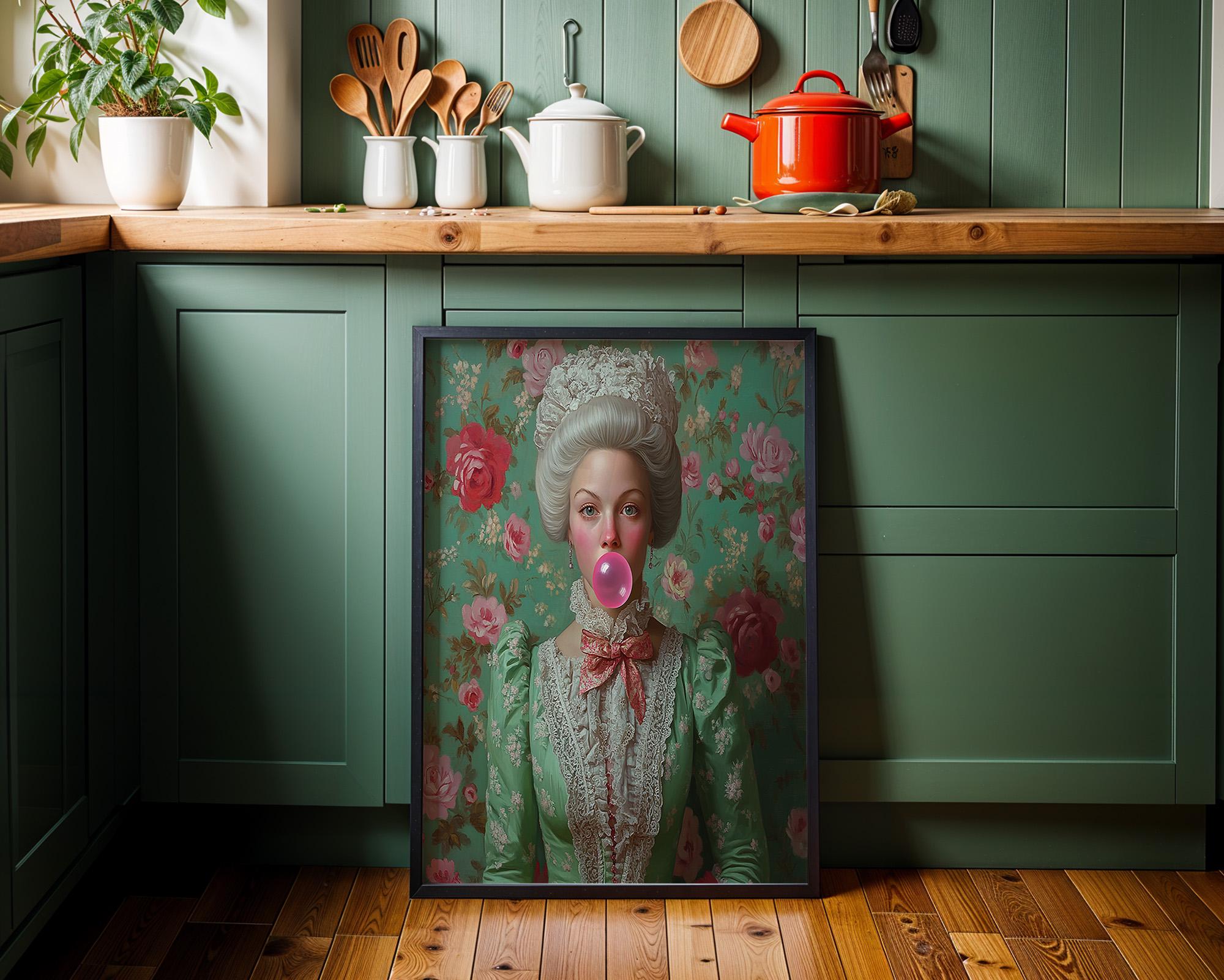 Pop Rococo Marie Antoinette Bubblegum Wall Art, Rococo Pop Art Portrait, Vintage ...