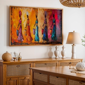 Colorful African Woman Painting Print On Canvas Abstract Masai Canvas Wall Art Stunning African Wall Decor African Culture Ethnic Decor