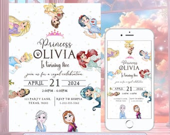 Little Princess Birthday Invitation Girl Princess Birthday Party Invite Little Pink Princess Theme Editable Template Instant Download Canva