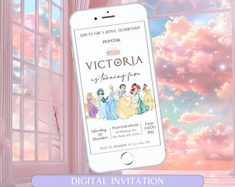 Little Princess Birthday Invitation, Girl Princess Birthday Party Invite Little Pink Princess Theme Editable Template Instant Download Canva