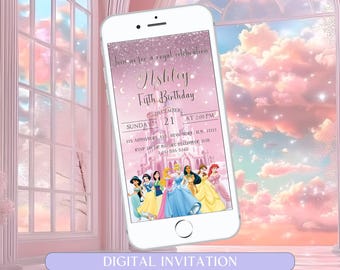 Little Princess Birthday Invitation Girl Princess Birthday Party Invite Little Pink Princess Theme Editable Template Instant Download Canva