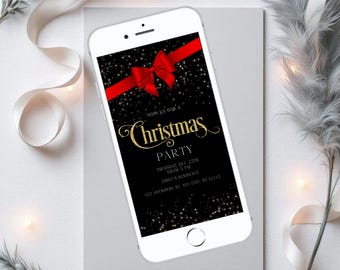 Invitación para fiesta de Navidad, Invitación para fiesta de Navidad, Invitación imprimible para fiesta de Navidad, Invitación para fiesta navideña, Descarga de invitación para Navidad