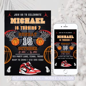 Basketball Birthday Invitation, Sports Invitation, Girls Boys Birthday Invitation, Basketball Invite, Template Printable Invitation Editable