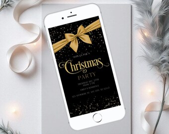 Invitación para fiesta de Navidad, Invitación para fiesta de Navidad, Invitación imprimible para fiesta de Navidad, Invitación para fiesta navideña, Descarga de invitación para Navidad