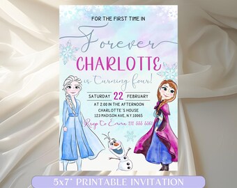 Editable Frozen Birthday Invitation: Elsa Princess Party (Digital Download)