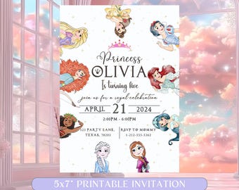 Little Princess Birthday Invitation Girl Princess Birthday Party Invite Little Pink Princess Theme Editable Template Instant Download Canva