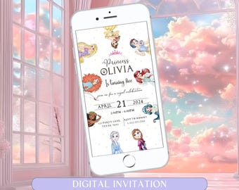 Little Princess Birthday Invitation Girl Princess Birthday Party Invite Little Pink Princess Theme Editable Template Instant Download Canva