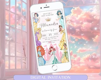 Little Princess Birthday Invitation Girl Princess Birthday Party Invite Little Pink Princess Theme Editable Template Instant Download Canva