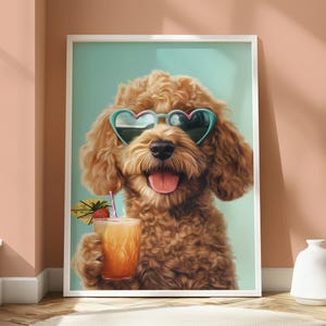 Cockapoo Cocktail Poster - Schrulliger Hundedruck - Cockapoo lustiger Druck - Hundeliebhaber Wohnkultur - Lustiges Hundeporträt - Humorvolles Design