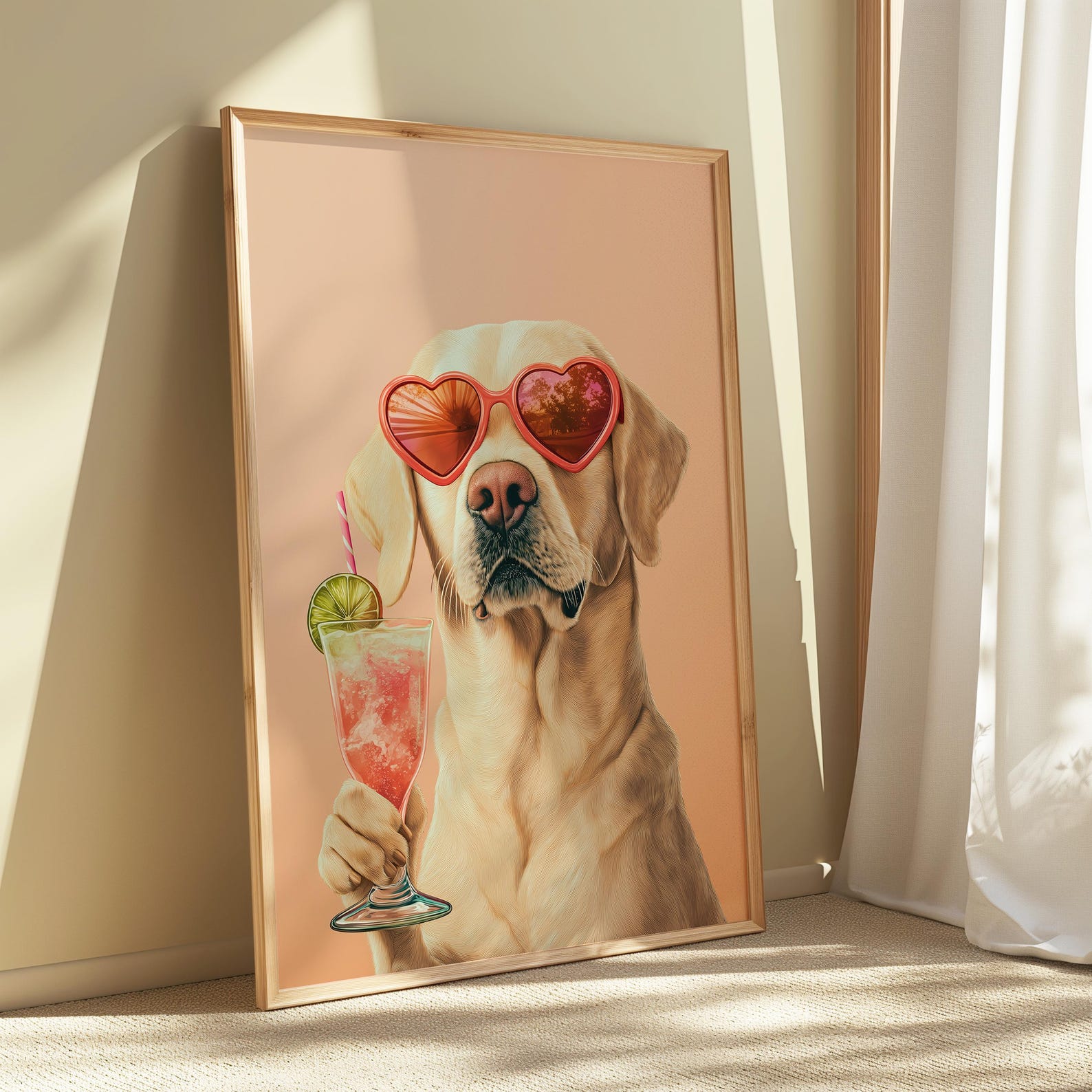 Labrador Poster - Quirky Animal Design - Labrador Print - Labrador Wall ...