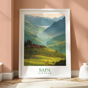 Sapa Poster - Travel Wall Art - Travel Home Decor - Location Print - Vietnam Travel Print - Vietnam Travel Print - Sapa Vietnam - Sapa