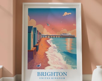 Cartel de la playa de Brighton