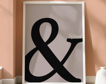 And Relax Poster - Minimalist Home Decor - Relaxation Quote Poster - Peaceful Typography Art - Mindfulness Wall Print - Relax & Chill Print