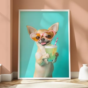 Chihuahua Poster - Chihuahua Funny Print - Funny Dog Print - Chihuahua Bathroom Print - Dog Lovers Home Decor - Humorous Dog Bathroom Poster