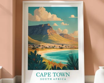 Cape Town South Africa - Travel Home Decor - South Africa Location Wall Art - Africa Travel Decor - Cape Town Table Mountain - Cape Town Art