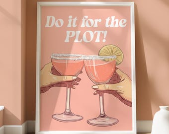Póster "Hazlo por la trama" - Lámina humorística de ánimos - Decoración colorida para el hogar - Tipografía moderna - Frase divertida "Por la trama" - Arte de pared divertido