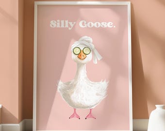 Dummer Gans Poster - Spaß Gans Druck - Süße Gans Wand Kunst - Verspielter Druck - Tierliebhaber Wohnkultur - Humorvolles Tier Poster - Süße Gans